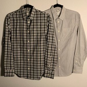 2 Club Monaco Men XS Dress Shirts Plaid & Striped